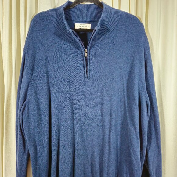 Hawker Rye 95/5 Cotton Cashmere Half-Zip Mockneck Sweater - Picture 1 of 3